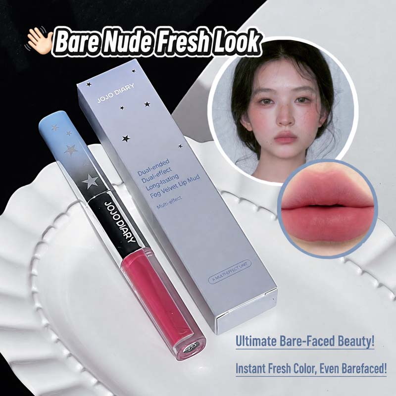 Matte Velvet Lip Tint Long Lasting - JOJO DIARY ลิปกลอสสองเอฟเฟกต์ เนื้อกำมะหยี่แมตต์และเงางามแบบกระจก ติดทนนาน ไม่เหนียวเหนอะหนะ