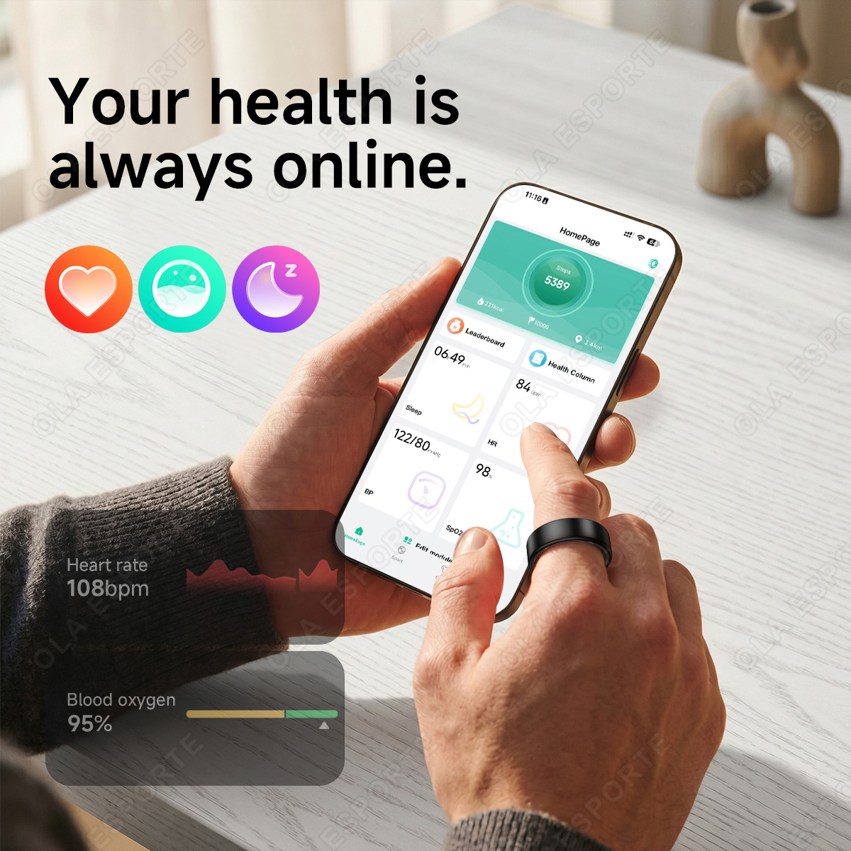 R10 สมาร์ทริงพร้อมเคสชาร์จ แหว - Health Monitors บทวิจารณ์และราคา