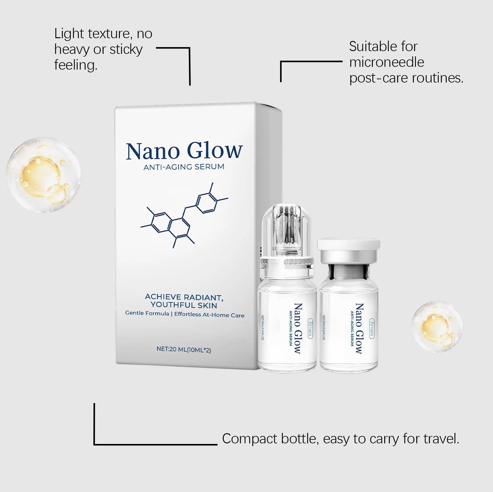 2*10ML ชุดเซรั่มไฮยาลูรอนิกแอซ - Hyaluronic Acid Facial Serum บทวิจารณ์และราคา